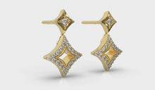 Load and play video in Gallery viewer, Estrella Star Diamond Dangle Earrings
