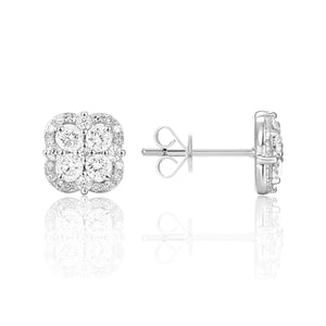 Scalloped Cluster Diamond Earrings