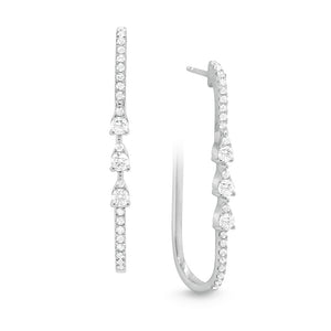 Paperclip Diamond Earrings-WG