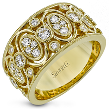 Load image into Gallery viewer, Simon G Wide Yellow Gold and Diamond Band LP2389
