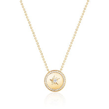 Load image into Gallery viewer, Diamond Disc Necklace with Diamond Center
