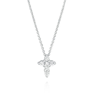 Tiny Diamond Cross-.10 White