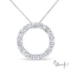 Load image into Gallery viewer, Open Circle Diamond Pendant Necklace-4.49 CTW
