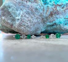 Load image into Gallery viewer, Tiny Graduated Emerald and Diamond Earrings
