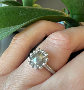 Grayish Silver Diamond Ring