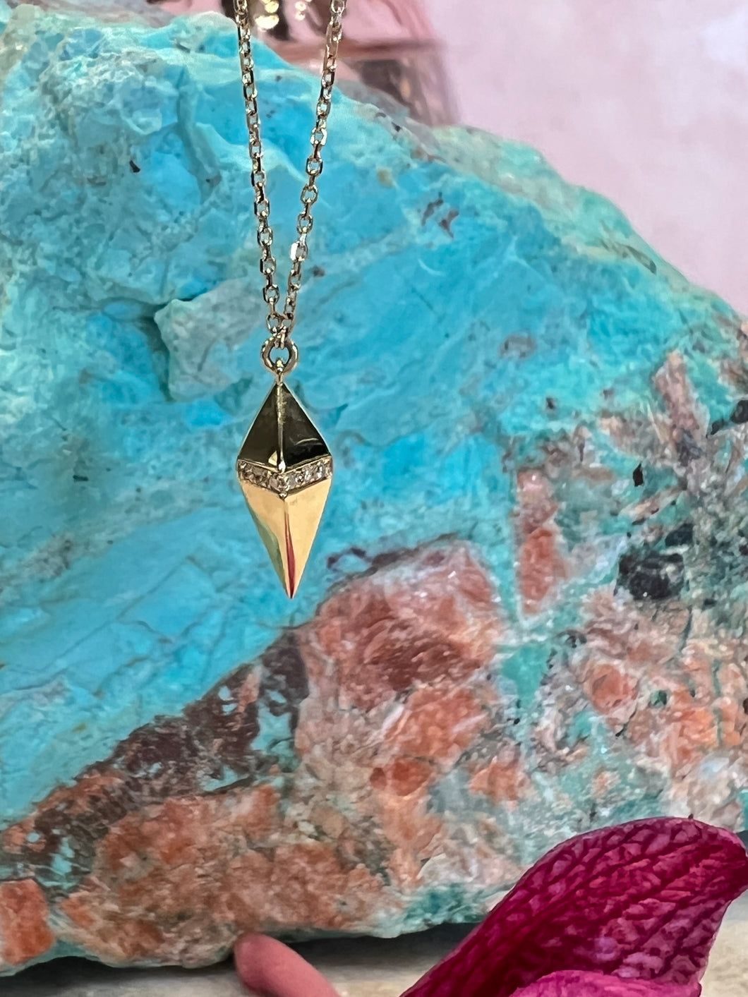 Pyramid Gold Necklace