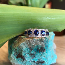 Load image into Gallery viewer, SOLD Cushion Sapphire and Diamond Ring
