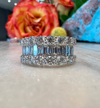 Load image into Gallery viewer, Wide Round and Baguette Diamond Band
