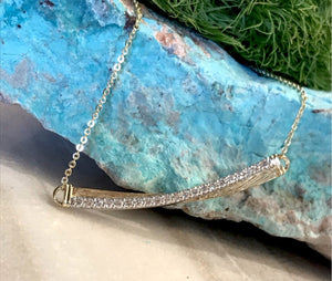 Textured Gold and Diamond Necklace