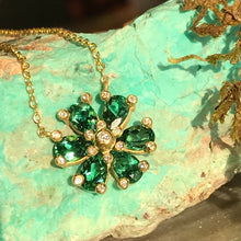 Load image into Gallery viewer, Suzy Landa Green Tourmaline Flower Necklace

