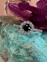 Load image into Gallery viewer, Sapphire and Diamond Halo Ring
