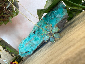 Suzy Landa Opal Flower Necklace