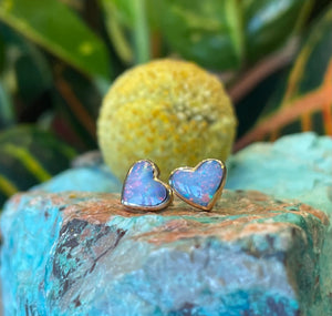 Kabana Opal Heart Earrings