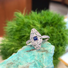 Load image into Gallery viewer, Vintage Inspired Sapphire Ring

