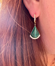 Load image into Gallery viewer, Doves Malachite Earrings
