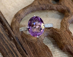 SOLD Amethyst and Diamond Ring