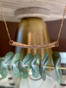 Textured Gold and Diamond Necklace