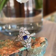 Load image into Gallery viewer, Vintage Inspired Sapphire Ring
