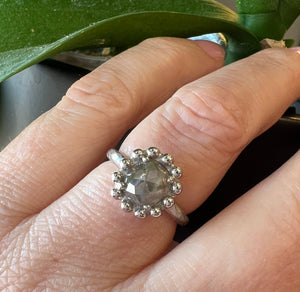Grayish Silver Diamond Ring