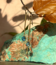 Load image into Gallery viewer, Amali Textile London Blue Topaz Earrings
