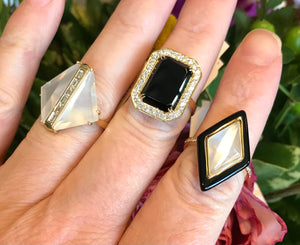 DOVES Gatsby Onyx and Mother of Pearl Ring