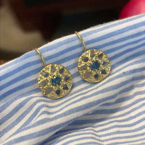 Suzy Landa Aquamarine and Diamond Earrings