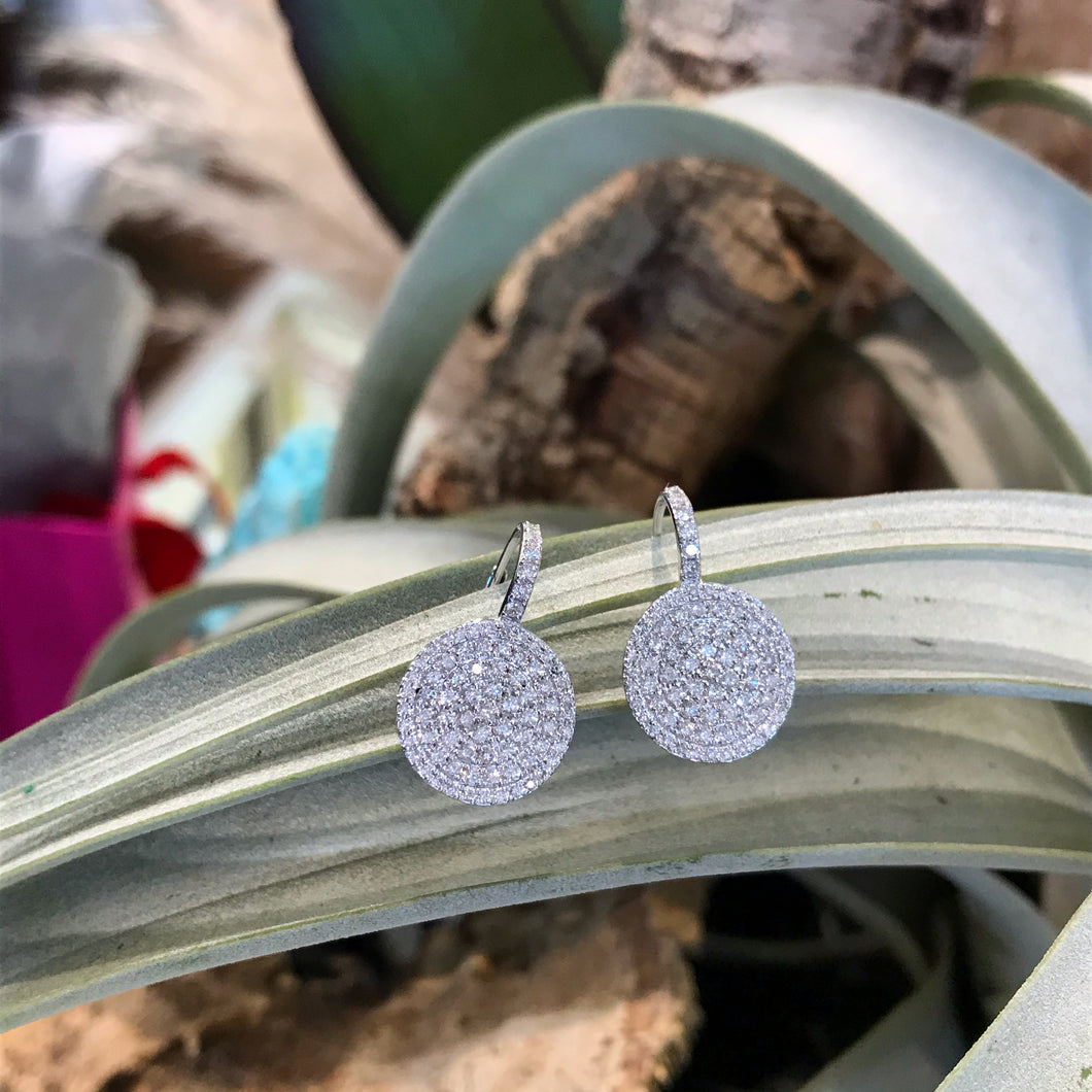 Pave Set Diamond Earrings