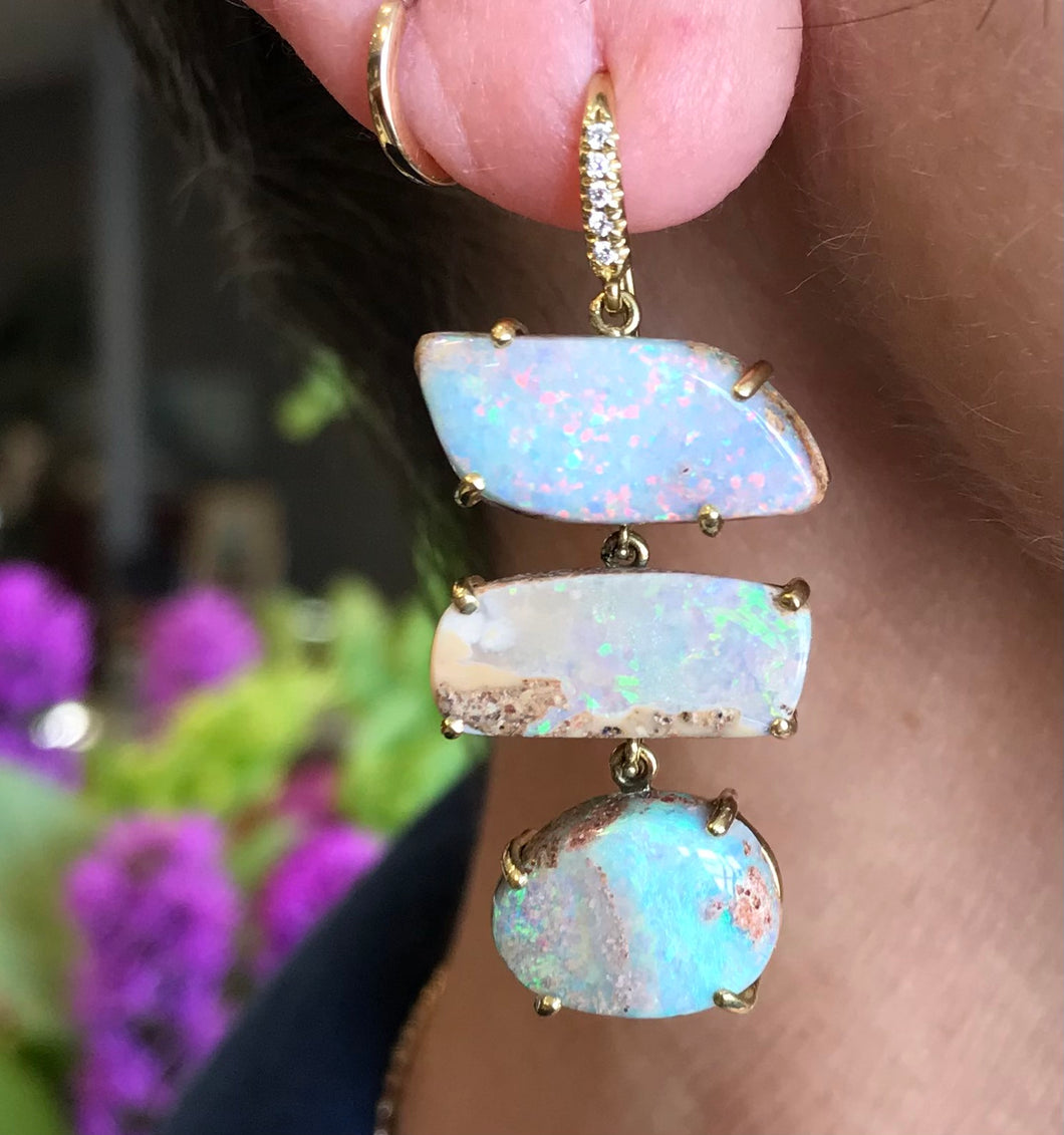 Lauren K Triple Opal Dangle Earrings